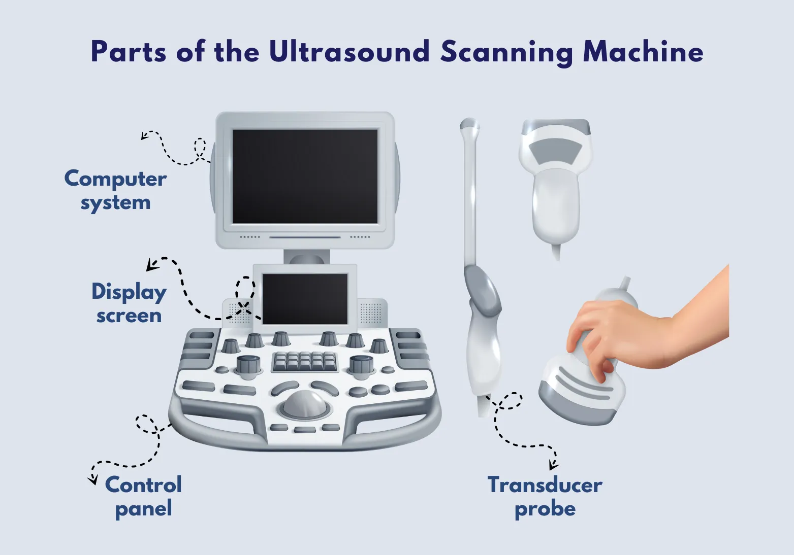 parts of the ultrasound scanning machine