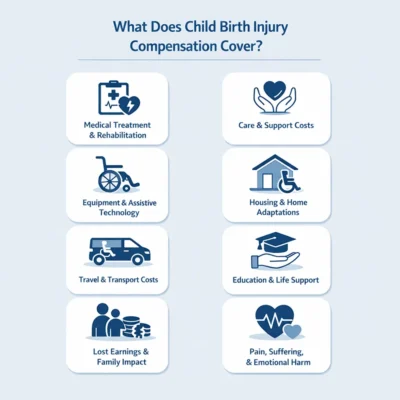wha does child birth injury compensation cover