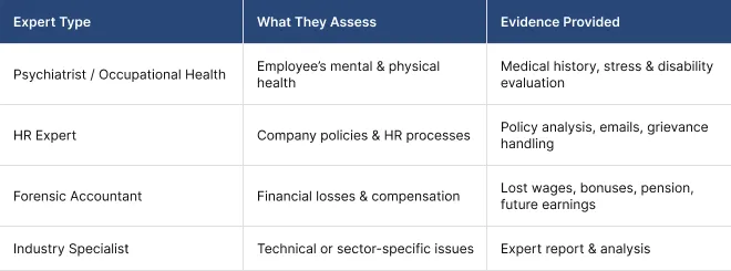 Types of Expert Witnesses in Employment Law Types of Expert Witnesses in Employment Law