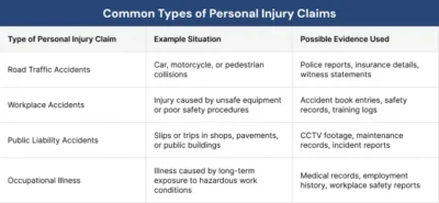 Common Types of Personal Injury Claims
