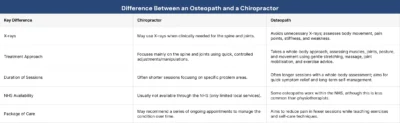 Difference Between an Osteopath and a Chiropractor