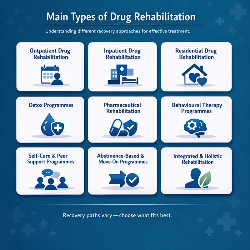 Main Types of Drug Rehabilitation Main Types of Drug Rehabilitation