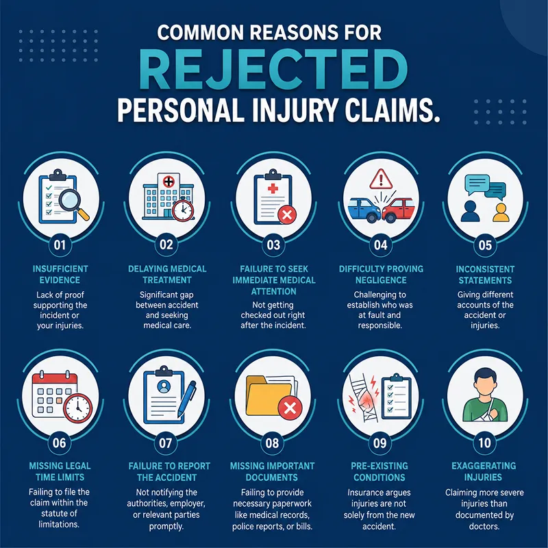 Common reasons for rejected personal injury claims