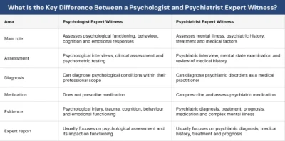 What Is the Key Difference Between a Psychologist and Psychiatrist Expert Witness
